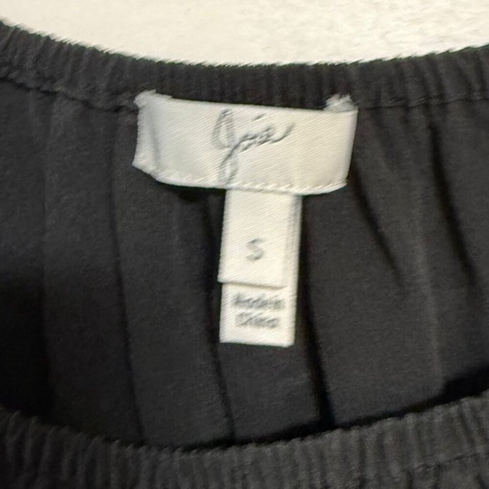 Joie Black Short Sleeve Peasant Blouse Size S - Picture 5 of 6